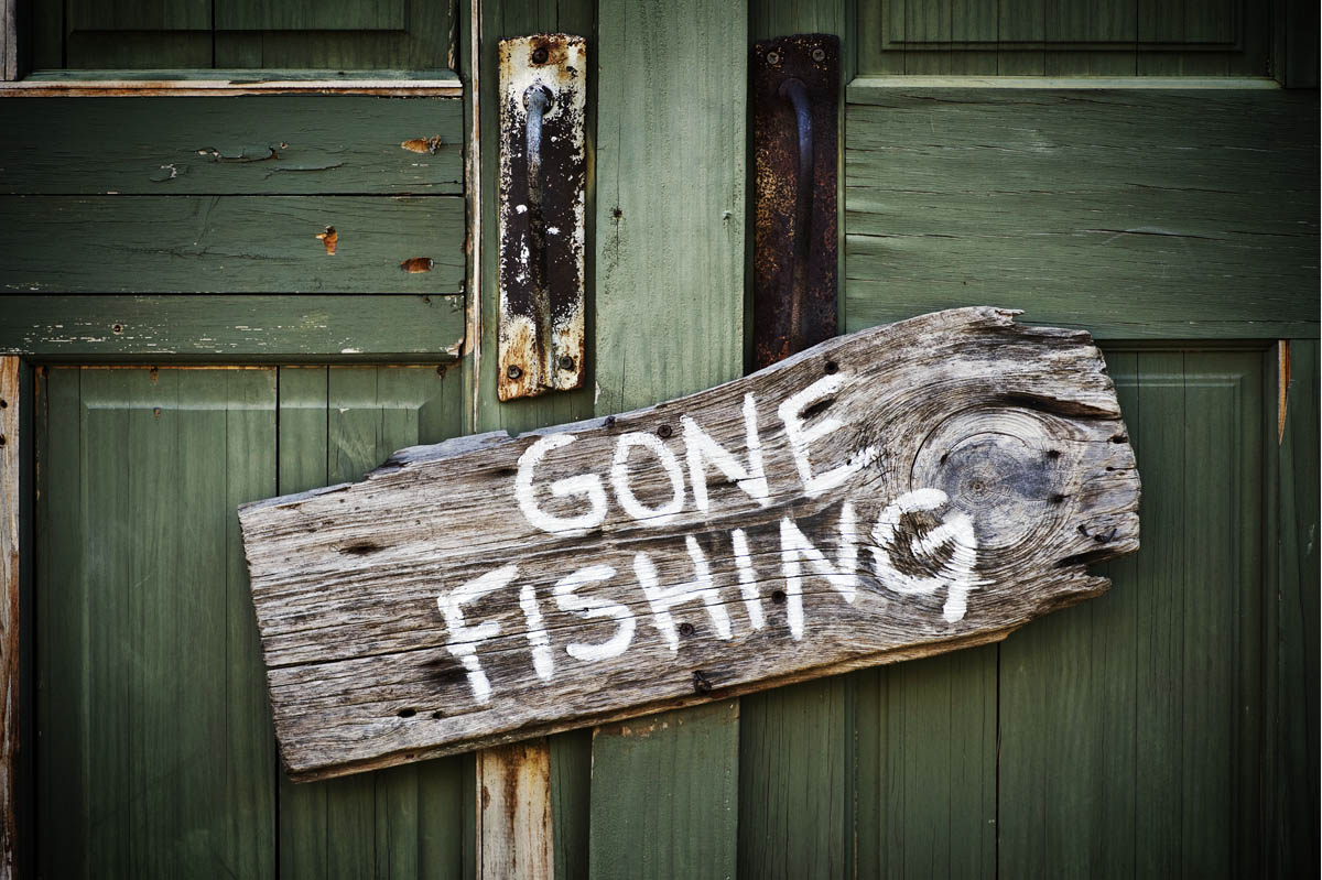 gone fishing sign