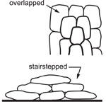 diagram of overlapping and stairstepping sandbags